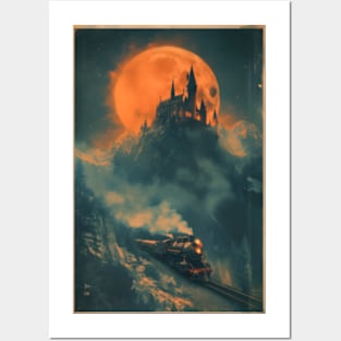 Mystical Fortress under the Moon - Fantasy Posters and Art